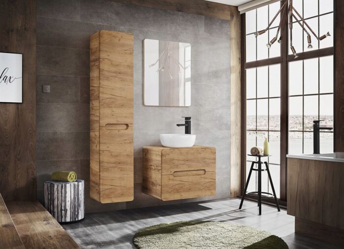 Szafka pod umywalkę ARUBA 60 cm dąb craft wisząca blat szuflady