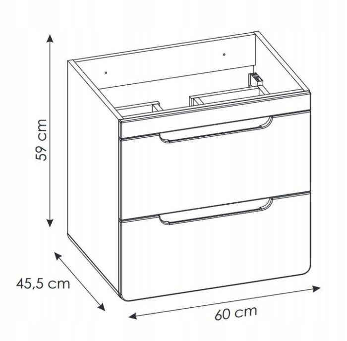 Szafka pod umywalkę ARUBA 60 cm dąb craft wisząca pojemna szuflady