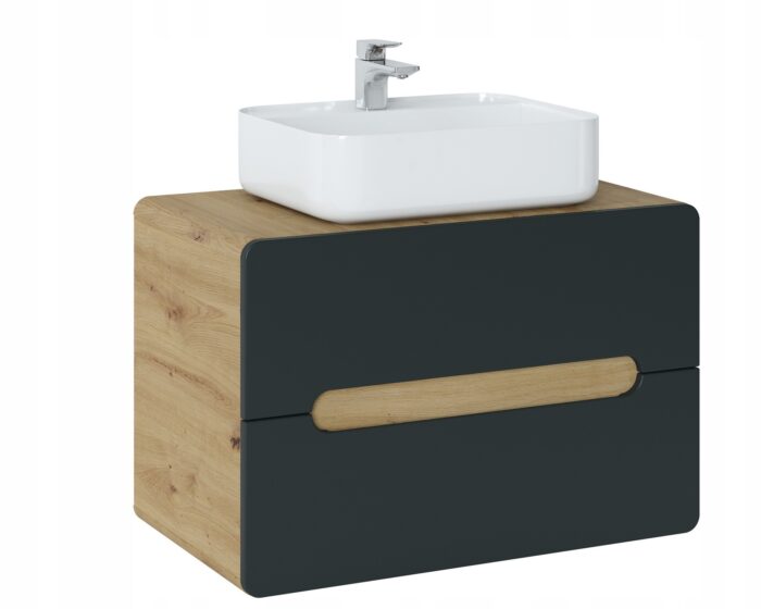 Szafka pod umywalkę ARUBA 80 cm dąb craft grafit wisząca blat szuflady
