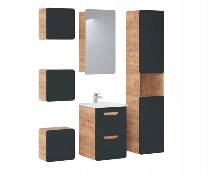 Szafka pod umywalkę ARUBA 40 cm dąb craft wisząca wąska szuflady