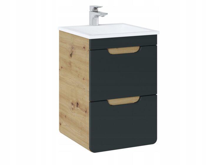 Szafka pod umywalkę ARUBA 40 cm dąb craft wisząca wąska szuflady