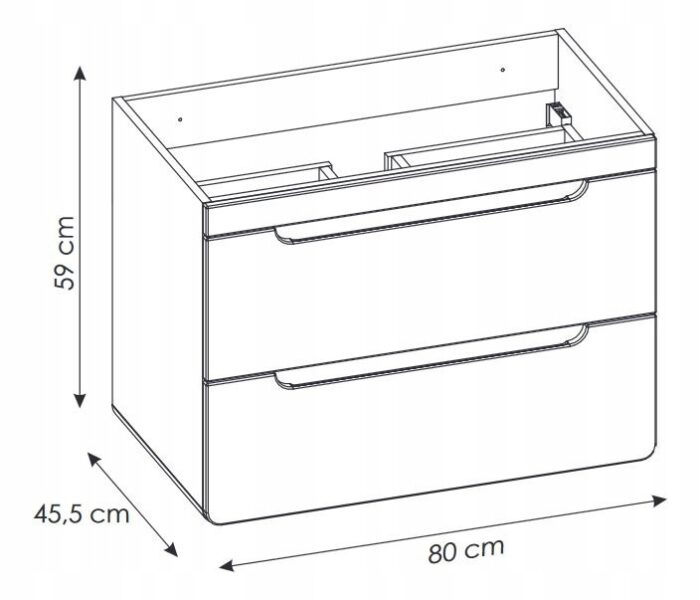 Szafka pod umywalkę ARUBA 80 cm dąb craft grafit wisząca szuflady