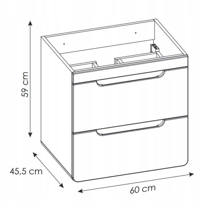Szafka pod umywalkę ARUBA 60 cm dąb craft grafit wisząca szuflady