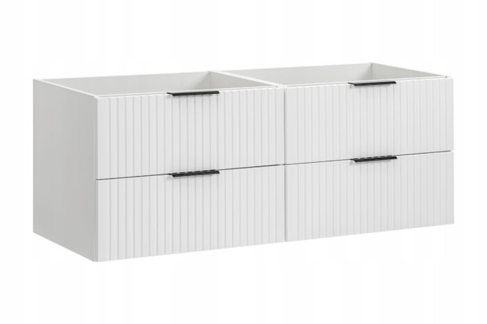 ADEL 160 cm biała szafka łazienkowa ryflowane fronty 4 szuflady szeroka