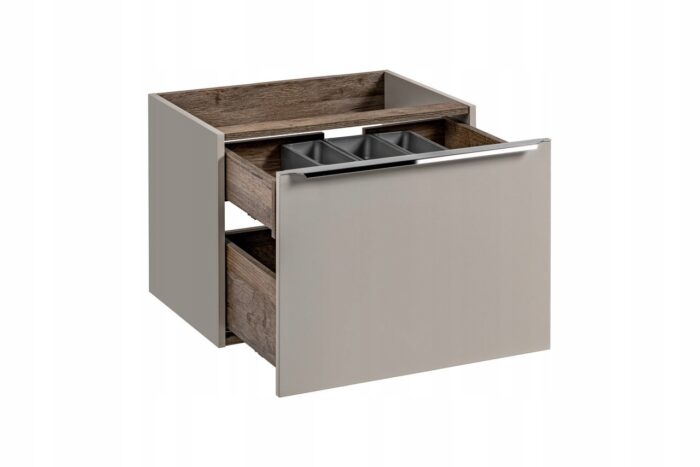 Szafka pod umywalkę SANTA FE 80 cm szary wisząca pojemna szuflady organizer