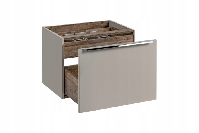 Szafka pod umywalkę SANTA FE 80 cm szary wisząca pojemna szuflady organizer