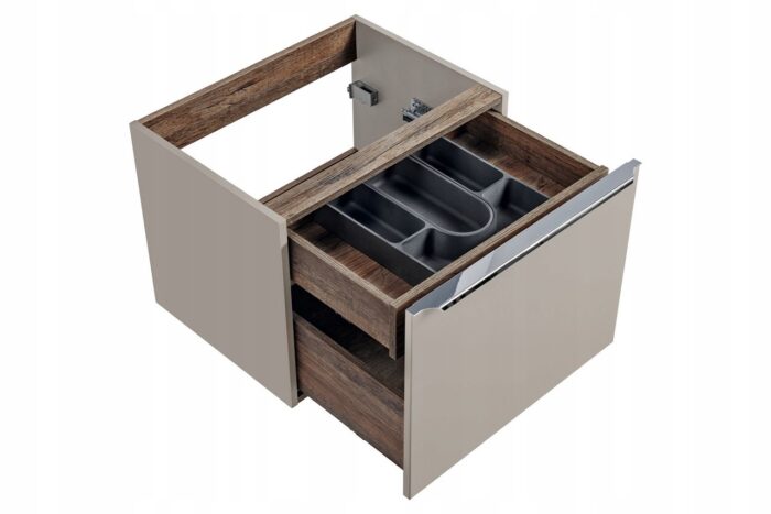 Szafka pod umywalkę SANTA FE 80 cm szary wisząca pojemna szuflady organizer