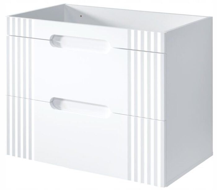 Szafka pod umywalkę FIJI 80 cm biała połysk pojemna wisząca szuflady