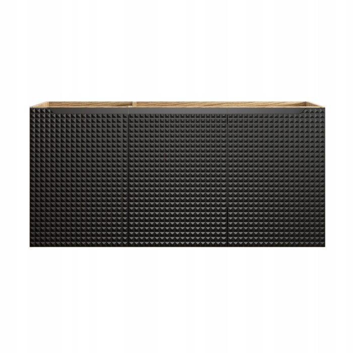 Szafka pod umywalkę LUXOR 120 cm dąb czarny front 3 D wisząca pojemna drzwi
