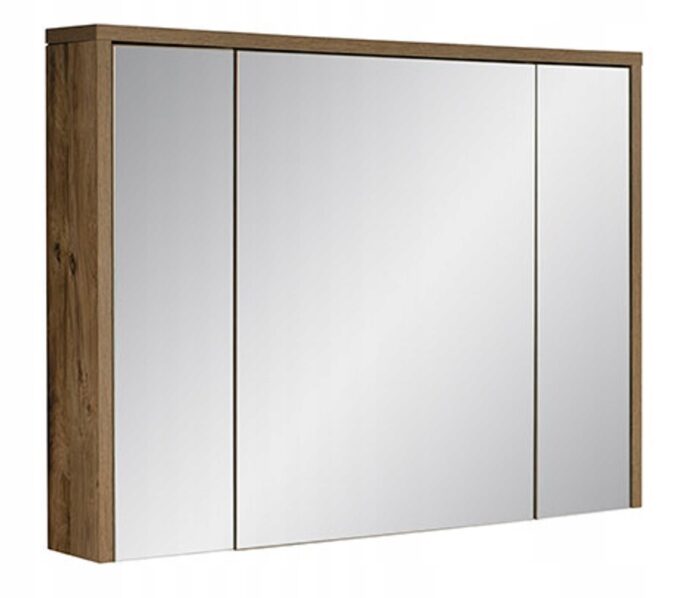 Szafka łazienkowa z lustrem HAMPTON 100 cm dąb hunton drzwi półki