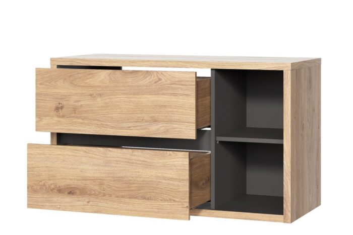 Szafka pod umywalkę DEVON 100 cm dąb grafit wisząca blat szuflady