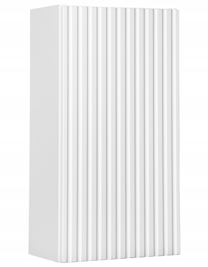 Słupek łazienkowy NOVA biały 30 cm ryflowane fronty 1 drzwi uniwersalne P/L
