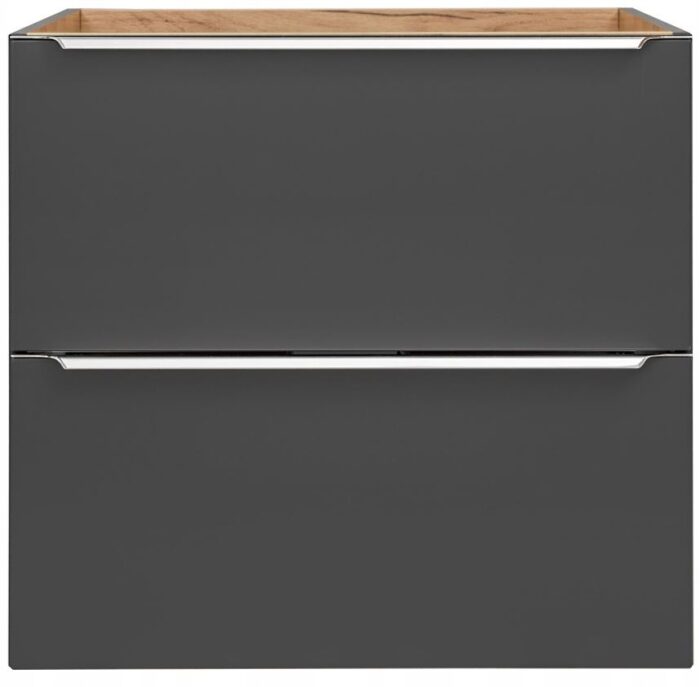Szafka pod umywalkę CAPRI 80 cm czarna wisząca szuflady metalowe uchwyty
