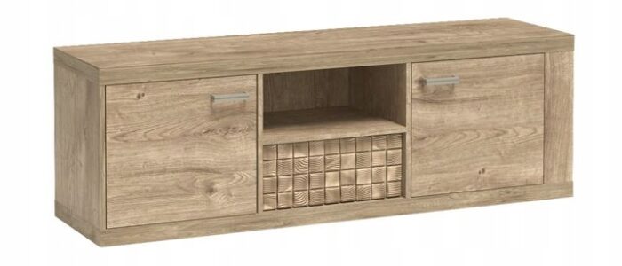 Szafka RTV NATURAL 150 cm dąb ribbeck stolik pod telewizor drzwi półka
