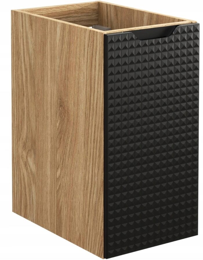 Szafka łazienkowa LUXOR 30 cm dąb czarny front 3D pod blat wisząca drzwi
