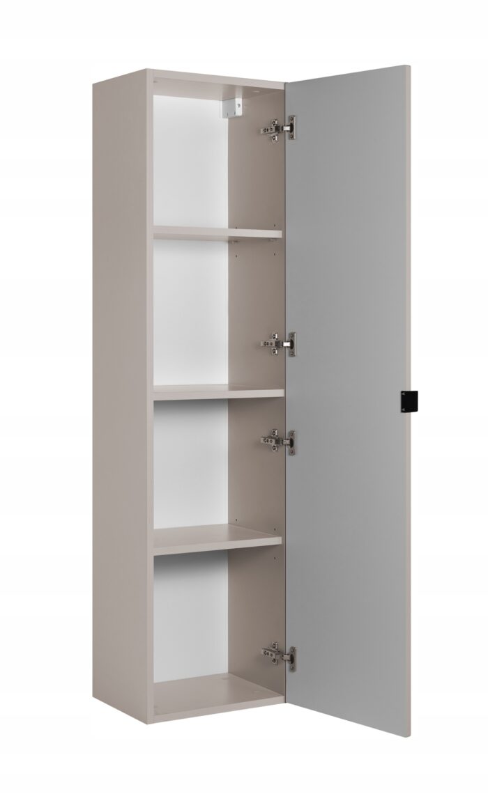 Słupek łazienkowy MADIS 35/136 cm kaszmir szafka wysoka frezowany front drzwi półki B