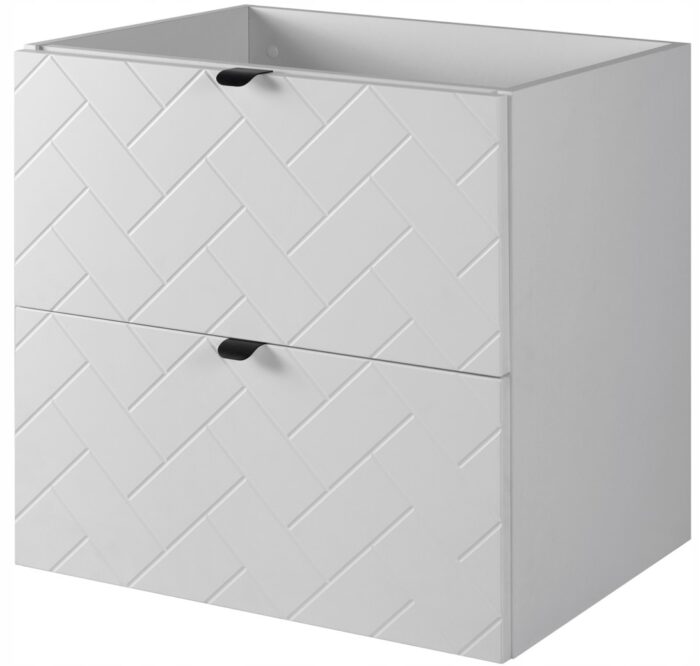 Szafka pod umywalkę MADIS 60 cm biała wisząca pojemna szuflady frezowane fronty B