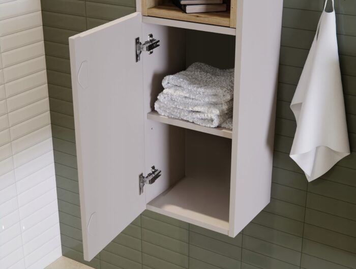 Szafka łazienkowa dolna NOVA kaszmir 30 cm ryflowane fronty 1 drzwi uniwersalne P/L