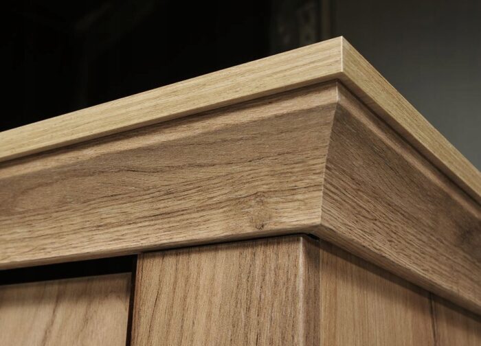 Komoda CANITA 142 cm kraft złoty pojemna szuflady drzwi