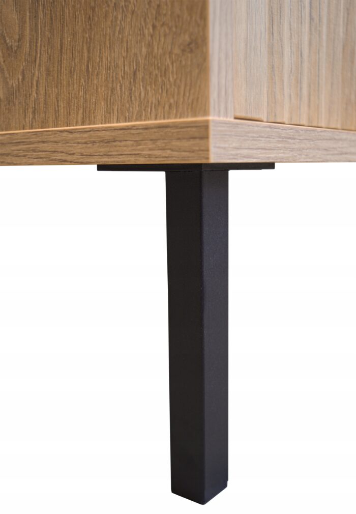 Stolik nocny OSAKA 52 cm dąb evoke z szufladą metalowe nogi