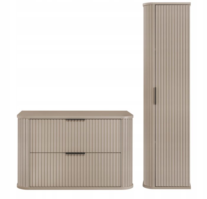 Zestaw mebli łazienkowych GLAMOUR kaszmir szafka pod umywalkę 80 cm słupek 35/139 cm