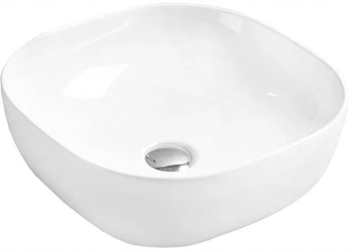 ADEL 80 cm biała szafka łazienkowa z umywalką blat dąb wotan 2 szuflady ryflowane fronty