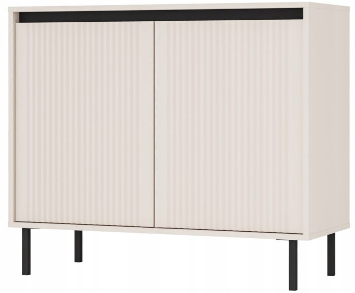 Komoda OSAKA 100 cm beż piaskowy z drzwiami metalowe nogi