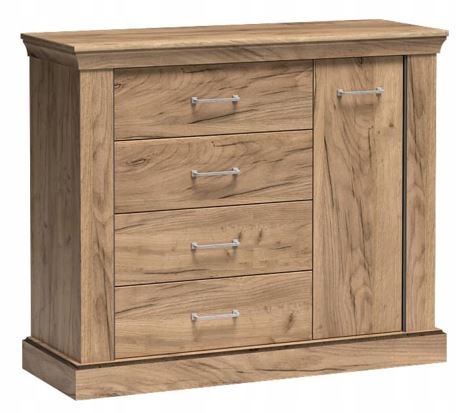Komoda CANITA 114 cm kraft złoty pojemna szuflady drzwi