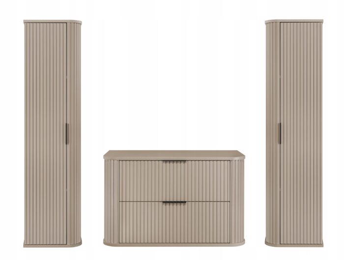 Zestaw mebli łazienkowych GLAMOUR kaszmir szafka pod umywalkę 80 cm 2x słupek 35/139 cm