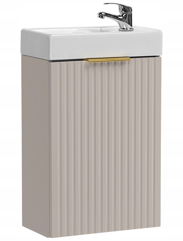 ADEL kaszmir 40 cm szafka łazienkowa z umywalką ryflowany front uniwersalna P/L