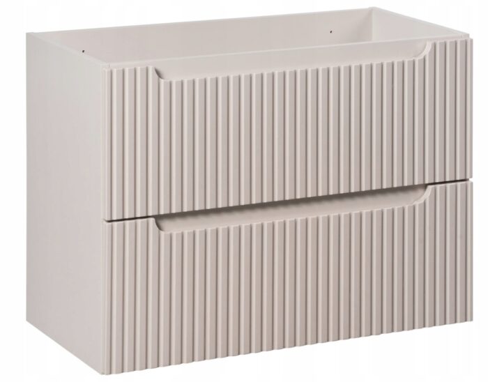 Szafka łazienkowa NOVA kaszmir 80 cm z szufladami ryflowane fronty