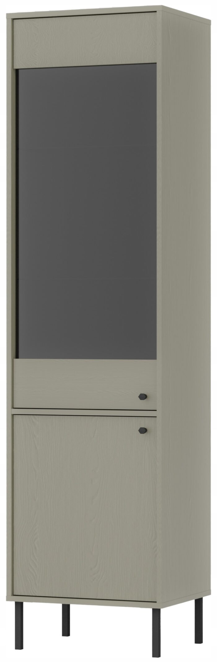 Witryna AVILA 195 zielona z drzwiami czarne metalowe nogi typ prosty