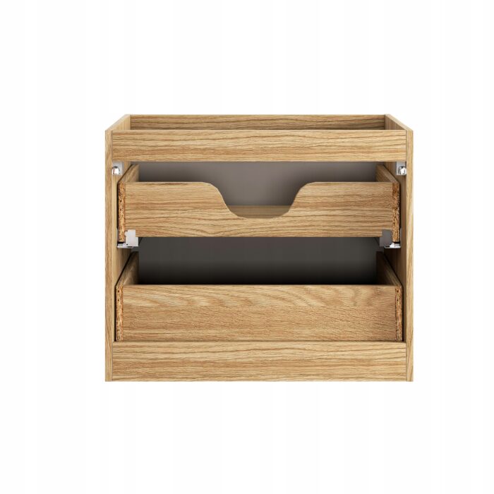 Szafka pod umywalkę LUXOR 70 cm dąb beżowy front 3 D wisząca pojemna szuflady