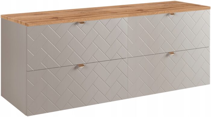 Szafka pod umywalkę MADIS 160 cm kaszmir blat wotan