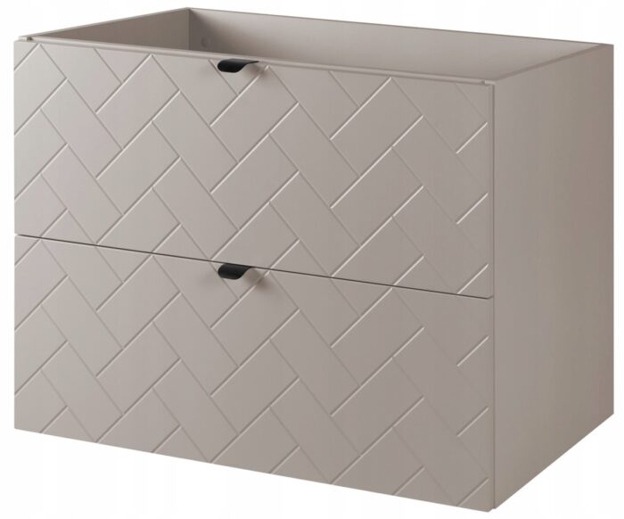 Szafka pod umywalkę MADIS 80 cm kaszmir wisząca pojemna szuflady frezowane fronty B
