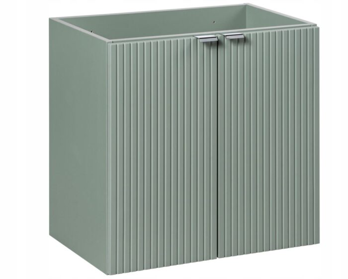 Szafka pod umywalkę LINE GREEN 60 cm zielona szałwia drzwi ryflowane fronty