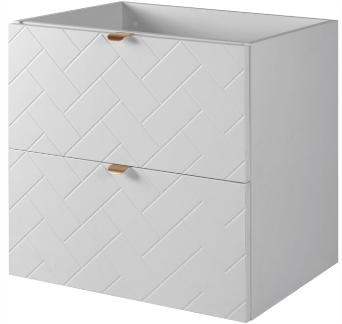 Szafka pod umywalkę MADIS 60 cm biała wisząca pojemna szuflady frezowane fronty G