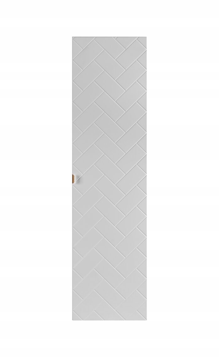 Słupek łazienkowy MADIS 35/136 cm biały szafka wysoka frezowany front drzwi półki G
