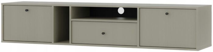 Szafka RTV AVILA 180 cm zielona wisząca z klapami szufladą i półkami