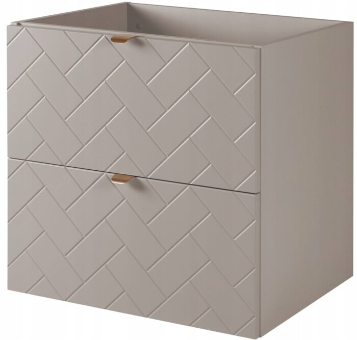 Szafka pod umywalkę MADIS 60 cm kaszmir wisząca pojemna szuflady frezowane fronty G