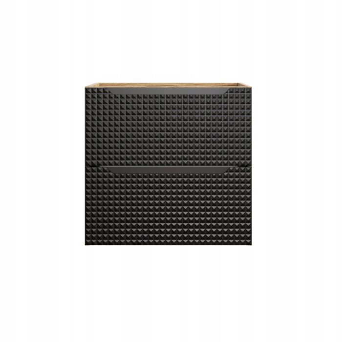 Szafka pod umywalkę LUXOR 60 cm dąb czarny front 3 D wisząca pojemna szuflady