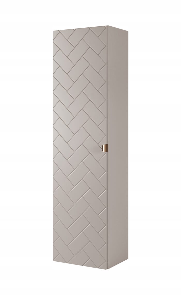 Słupek łazienkowy MADIS 35/136 cm kaszmir szafka wysoka frezowany front drzwi półki G