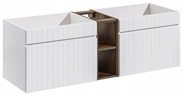 Szafka pod umywalkę ICONIC biały 140 cm biała wisząca szuflady regał frezowane fronty