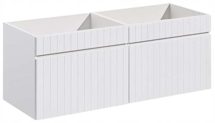 Szafka pod umywalkę ICONIC 120 cm biały wisząca pojemna szuflady frezowane fronty