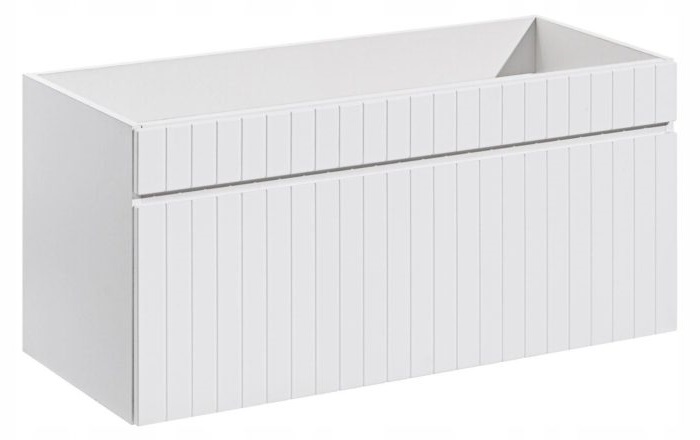 Szafka pod umywalkę ICONIC 100 cm biała wisząca szuflada frezowany front