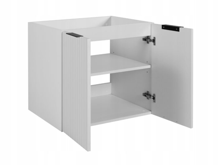 FLOW 100 cm biała Szafka Łazienkowa blat regały drzwi front ryflowany