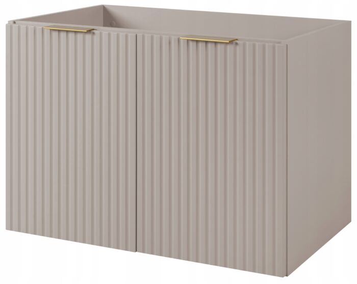 FLOW 80 cm kaszmir szafka Łazienkowa drzwi ryflowane fronty