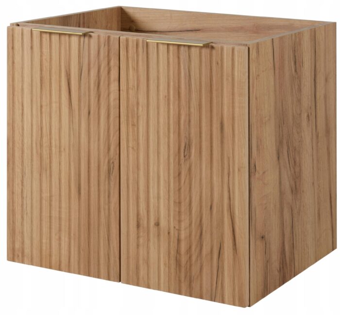 FLOW 60 cm dąb craft szafka Łazienkowa drzwi ryflowane fronty