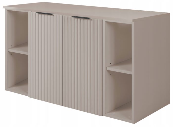 FLOW 100 cm kaszmir Szafka Łazienkowa blat regały drzwi front ryflowany