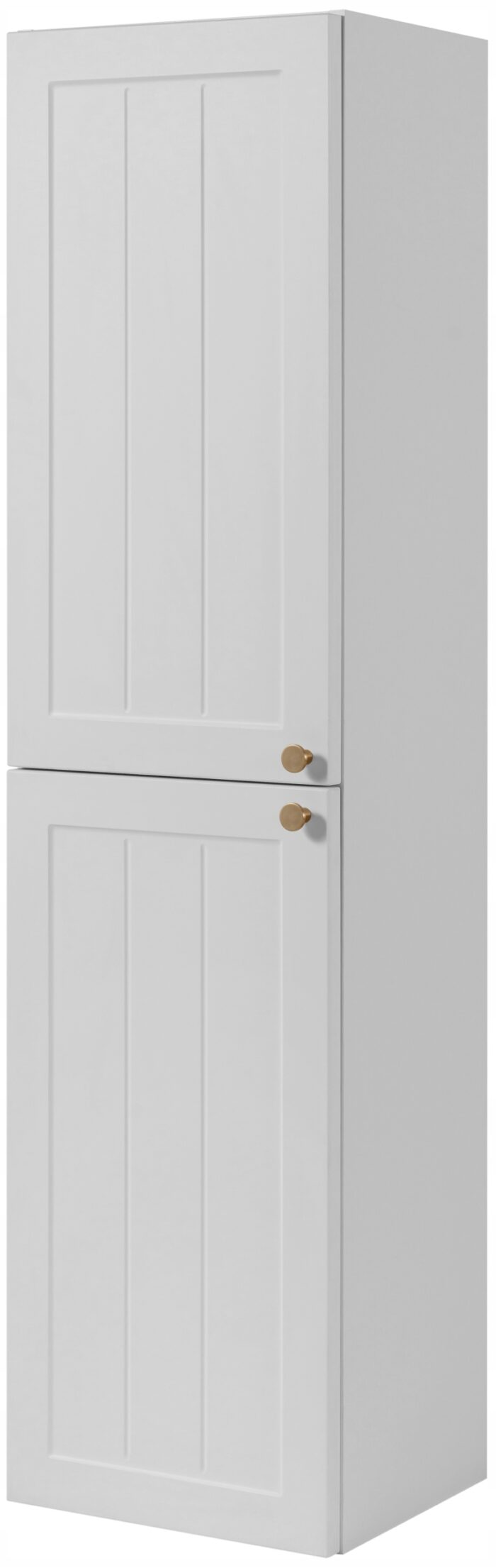 Słupek łazienkowy GUSTO biały 136 cm frezowany front 2x drzwi uniwersalne P/L